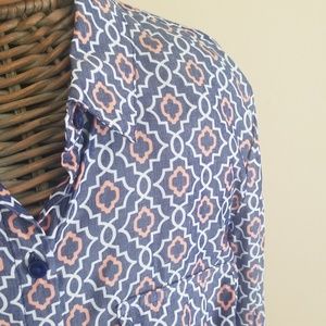 Express geometric print button down